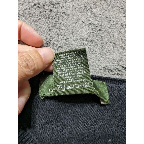 Eddie Bauer Long Sleeve V Neck Sweater Mens Size Large Tall Black Cashmere Blend - Picture 4 of 10